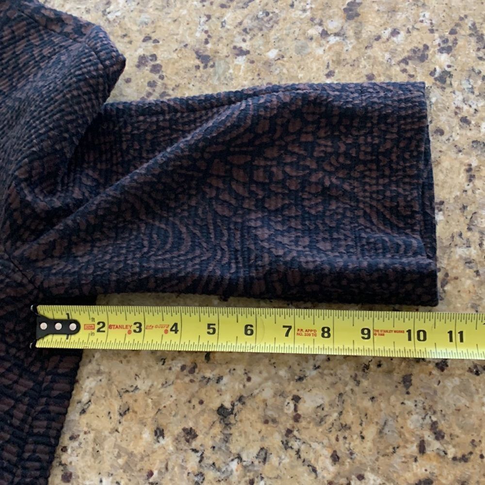 Brown Jacket Blazer Vintage Patterned Button 3/4 … - image 8